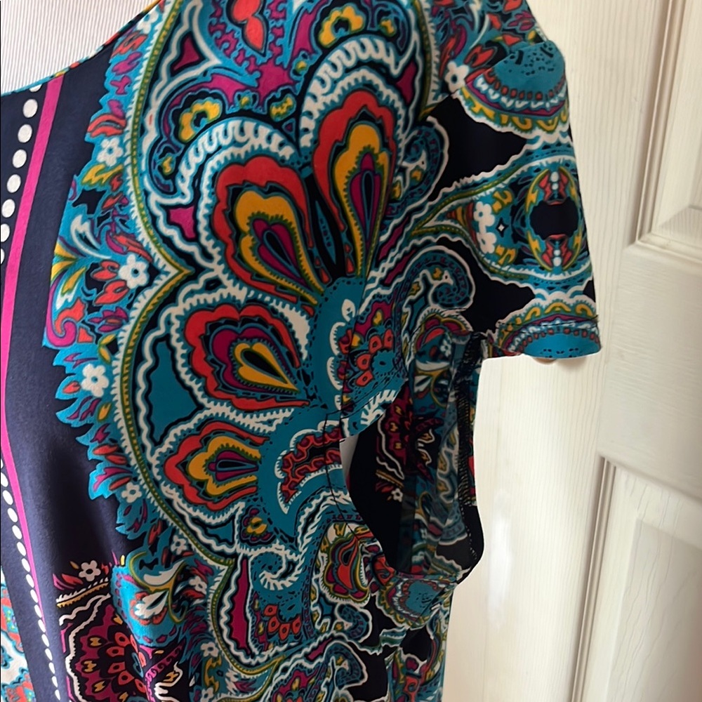 Liz Claiborne Blue Flutter Sleeve Sundress - Picture 2 of 4